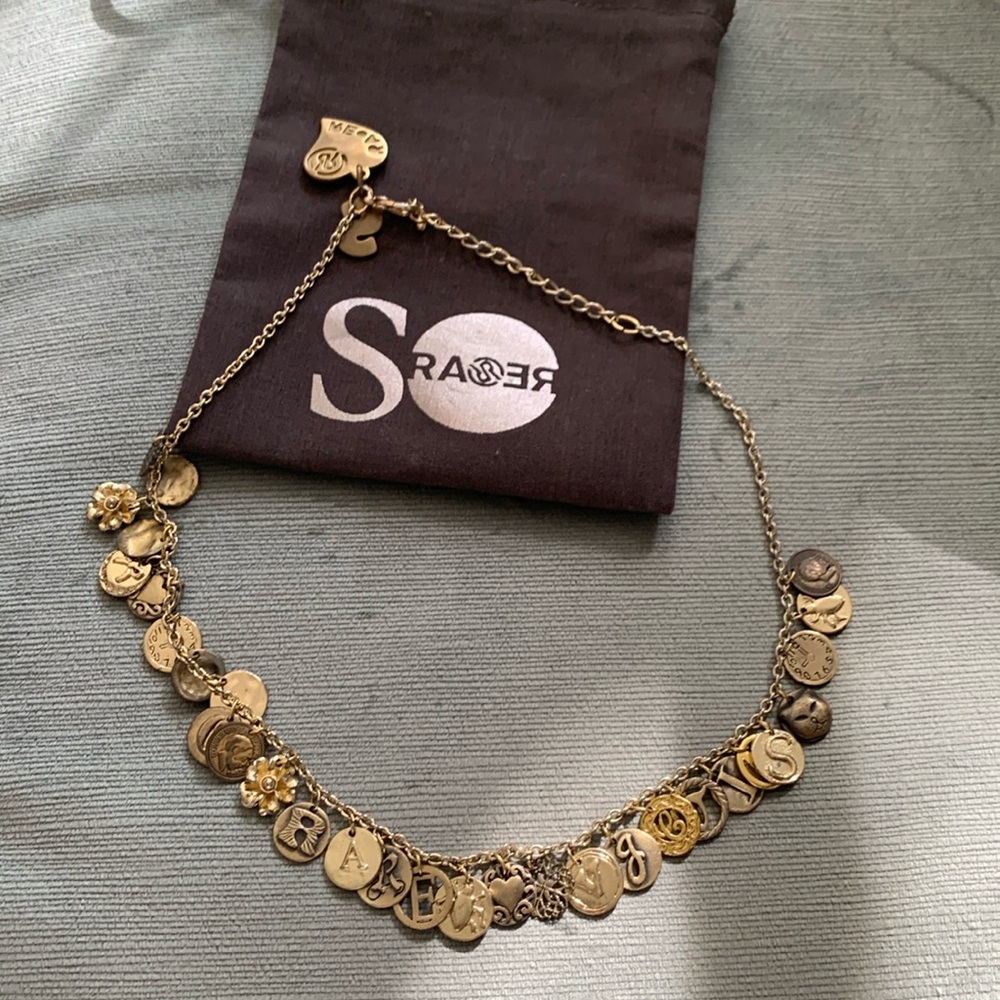 Gold Tone Chain Link Charm Necklace